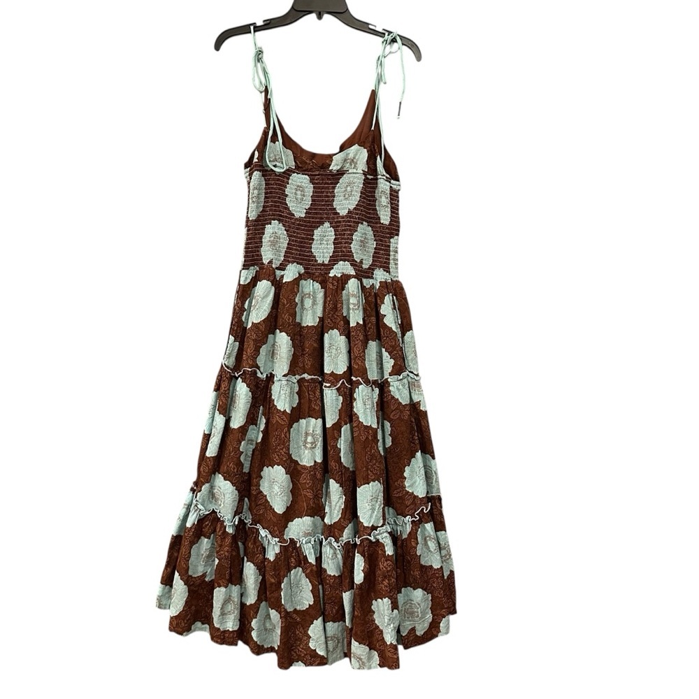 Free People Adriel Tie Strap Tiered Midi Dress. Sz: Large - Picture 8 of 11